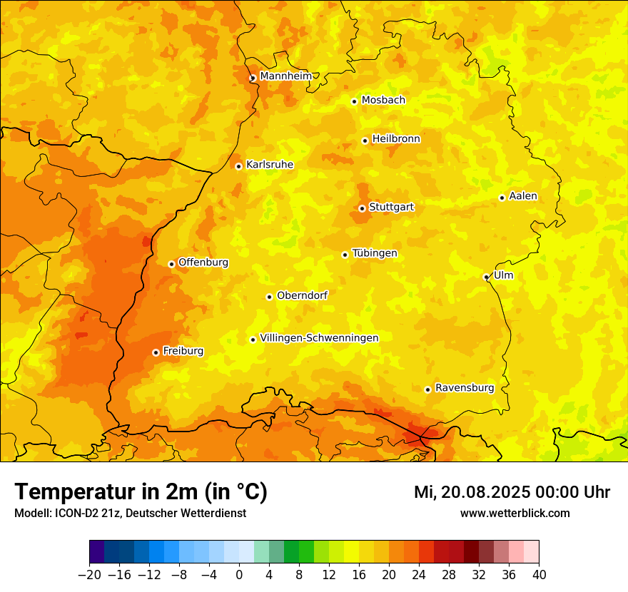 Modellkarten Temperatur