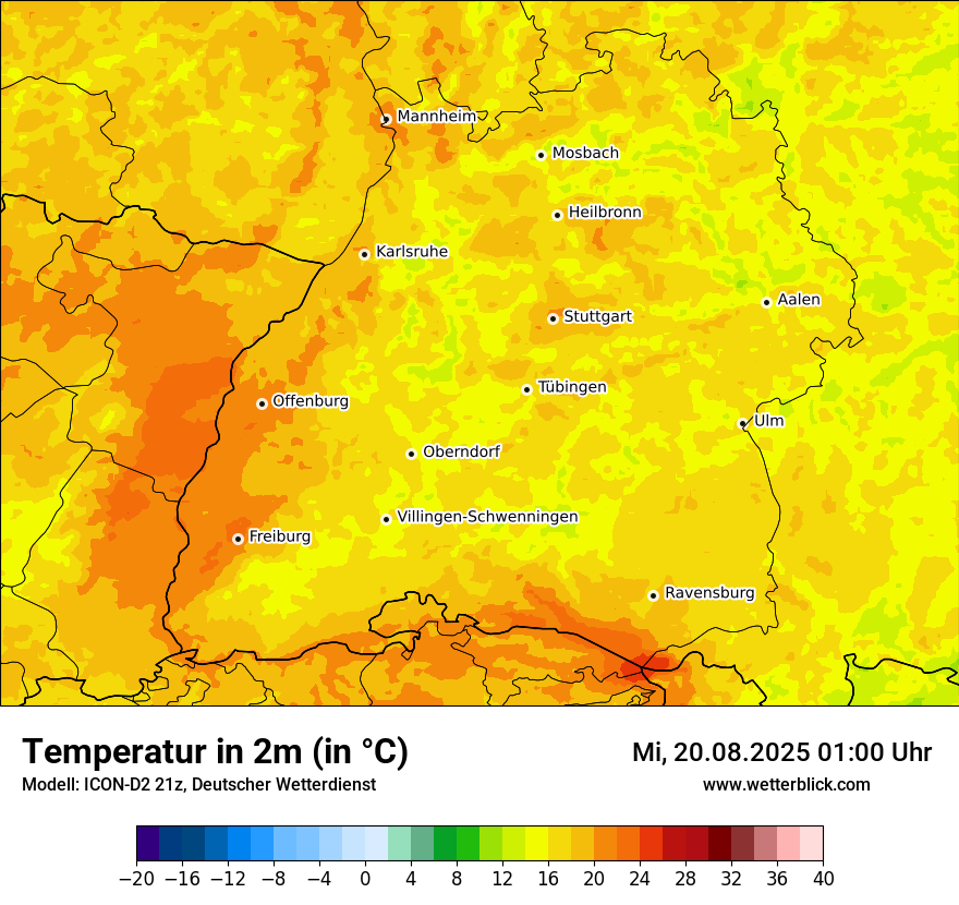 Modellkarten Temperatur