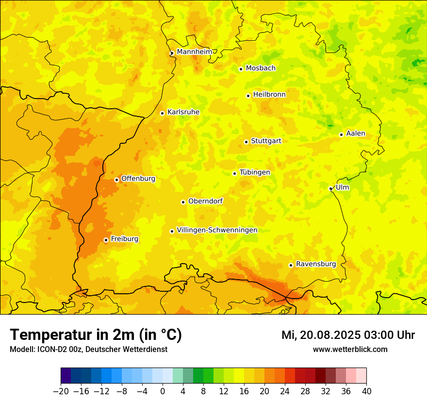 Modellkarten Temperatur