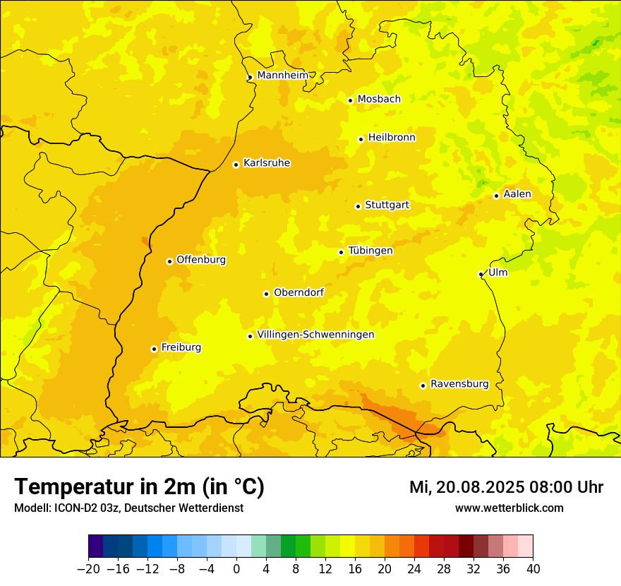 Modellkarten Temperatur