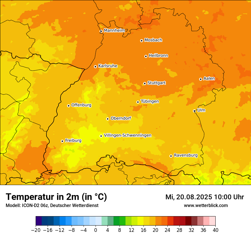Modellkarten Temperatur