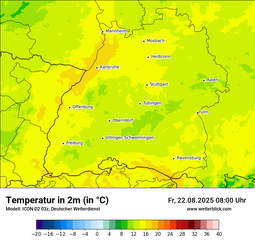 Modellkarten Temperatur