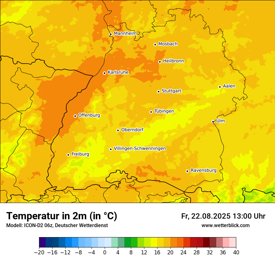 Modellkarten Temperatur