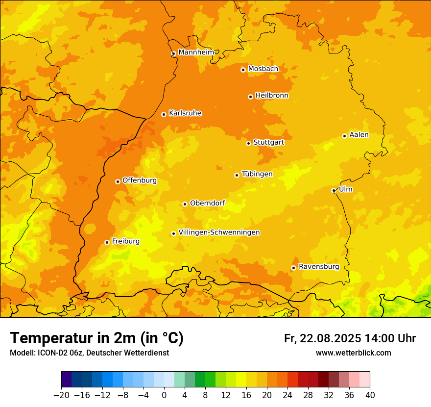 Modellkarten Temperatur