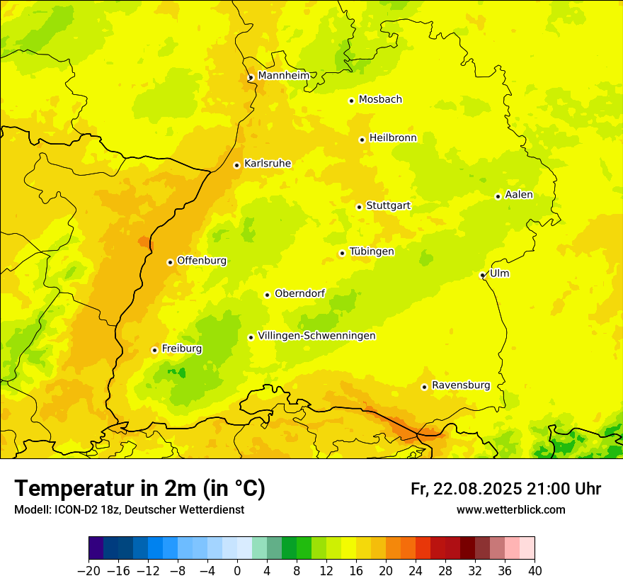 Modellkarten Temperatur