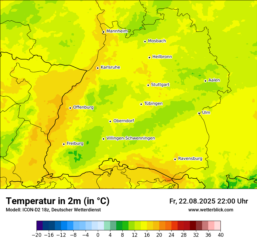 Modellkarten Temperatur