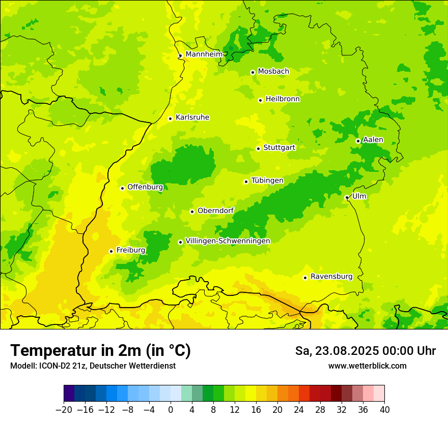 Modellkarten Temperatur