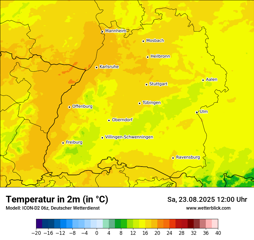 Modellkarten Temperatur