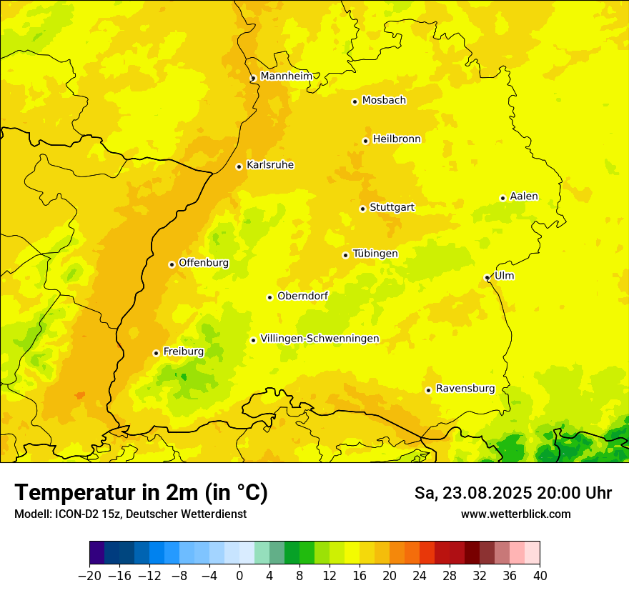 Modellkarten Temperatur