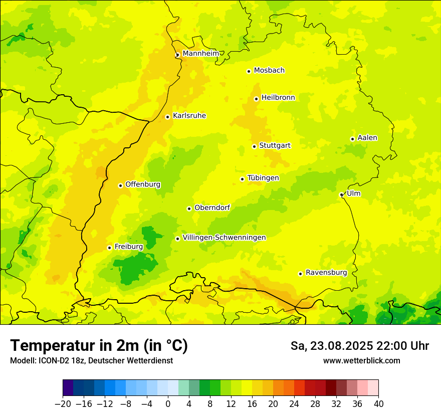 Modellkarten Temperatur