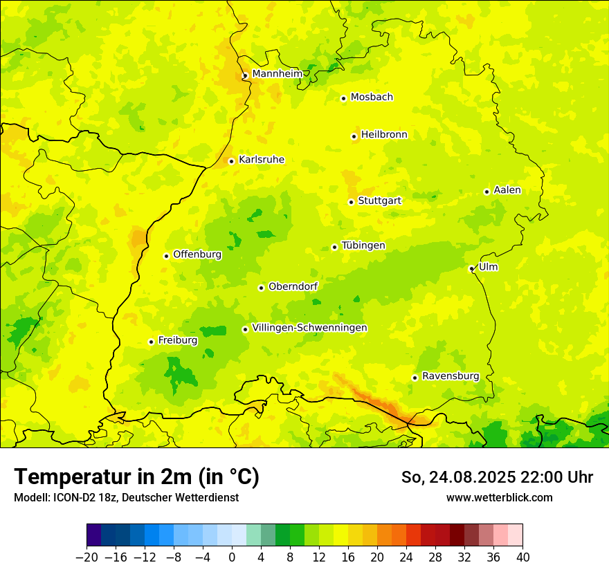 Modellkarten Temperatur