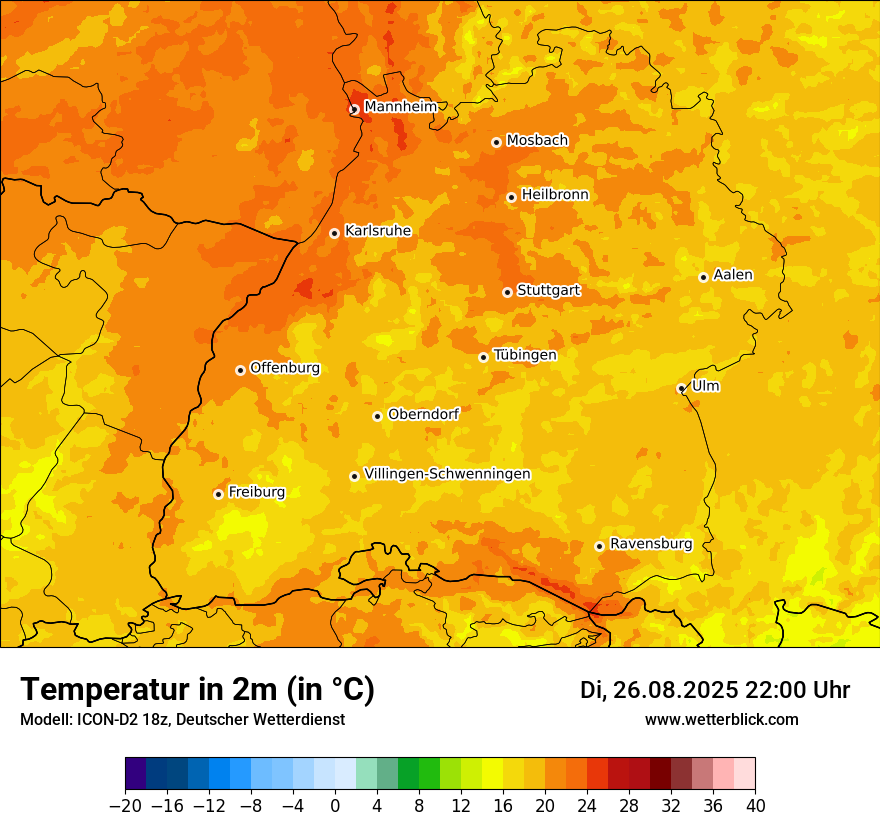 Modellkarten Temperatur