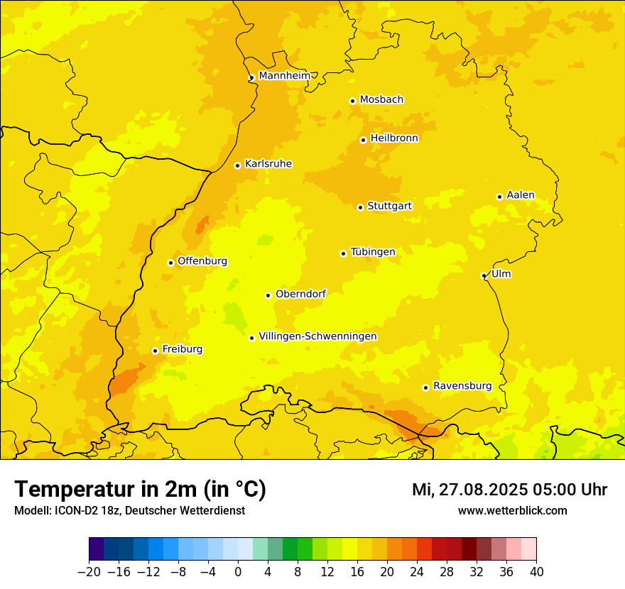 Modellkarten Temperatur