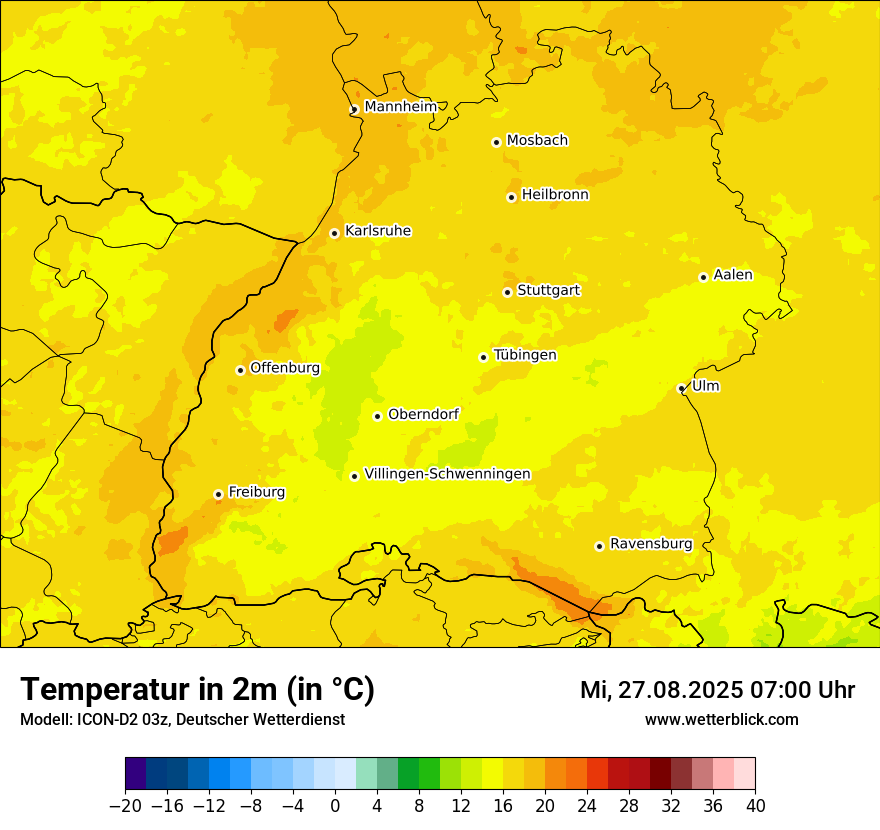 Modellkarten Temperatur