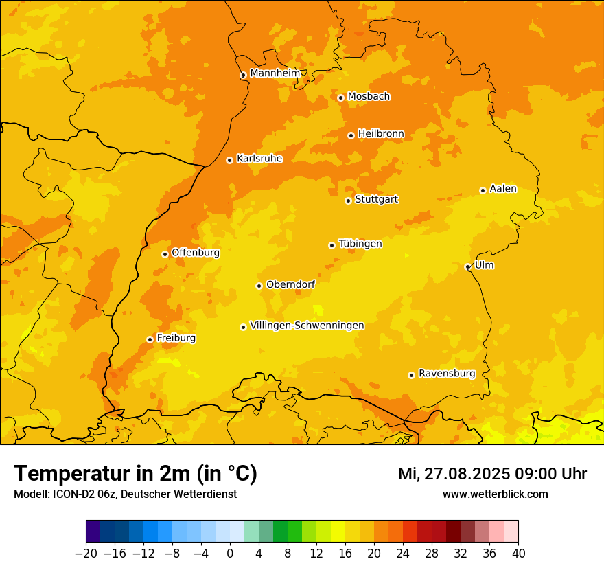 Modellkarten Temperatur