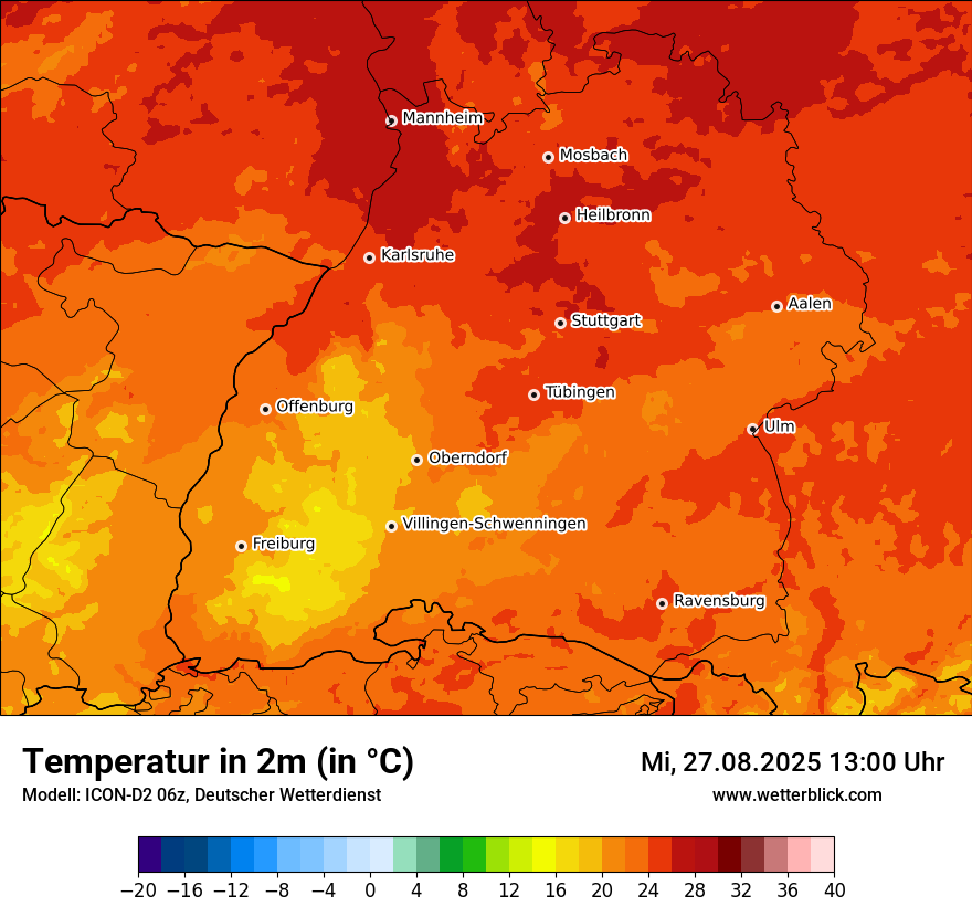 Modellkarten Temperatur