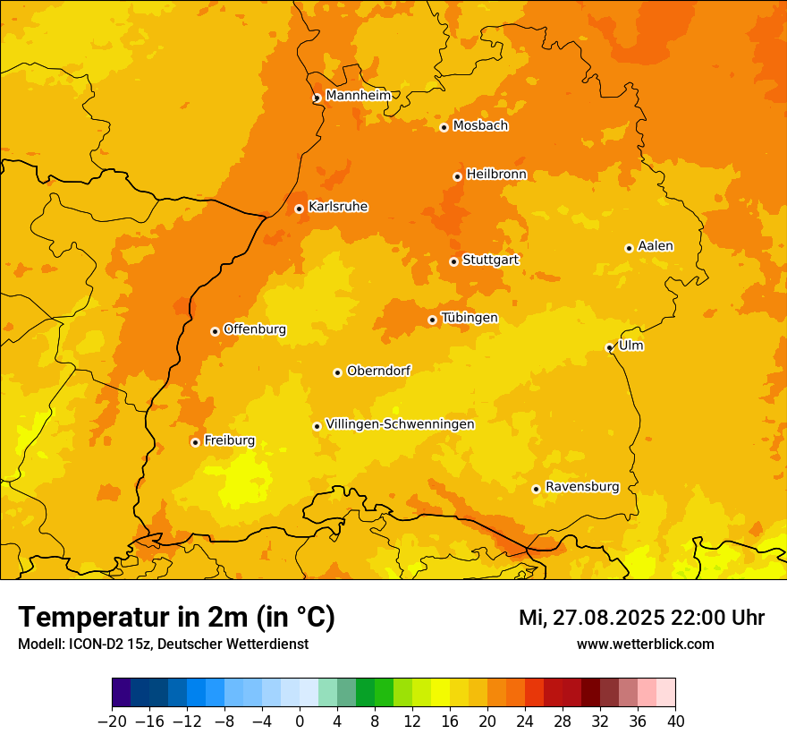 Modellkarten Temperatur