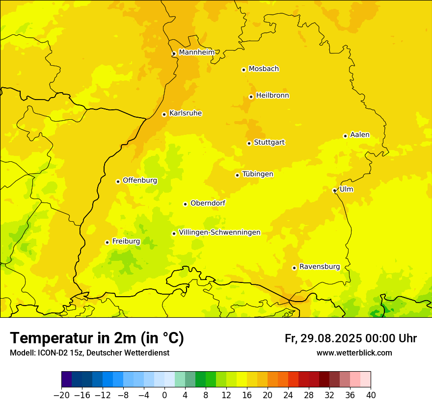 Modellkarten Temperatur
