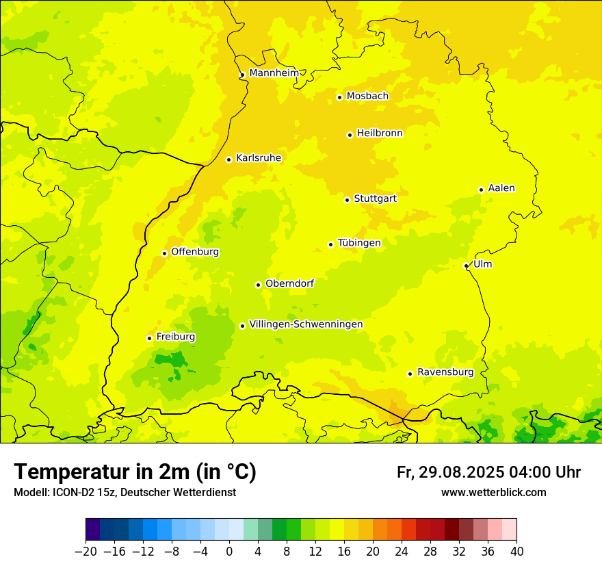 Modellkarten Temperatur
