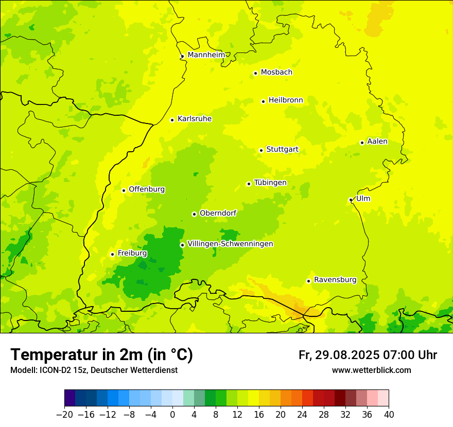 Modellkarten Temperatur