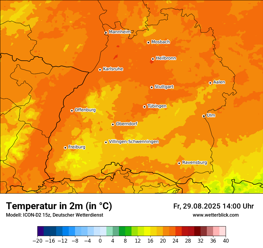 Modellkarten Temperatur