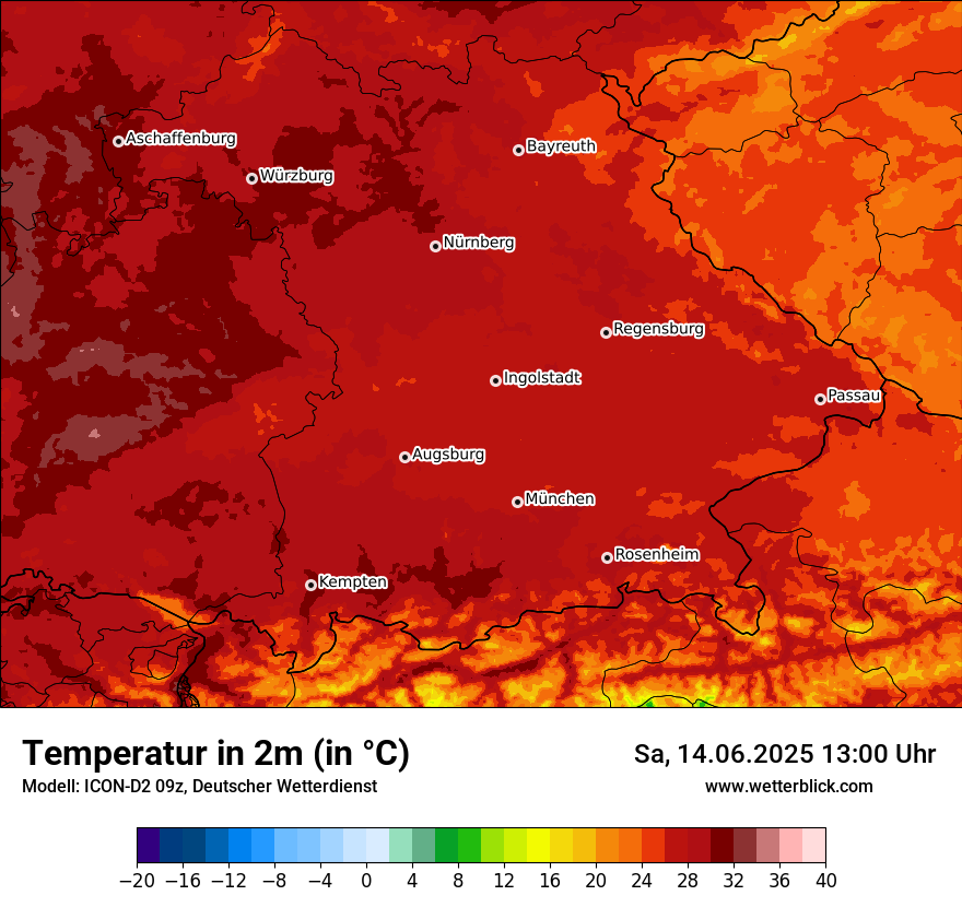 Modellkarten Temperatur