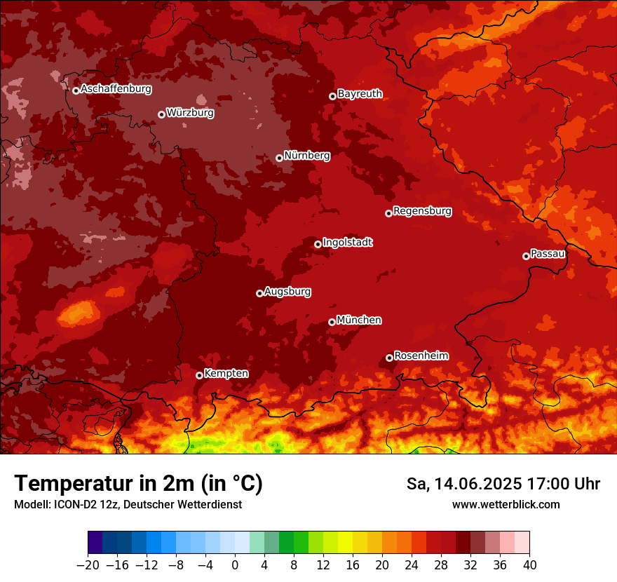 Modellkarten Temperatur