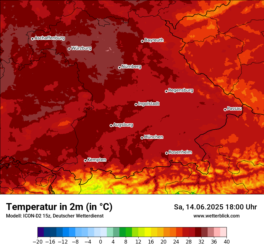 Modellkarten Temperatur