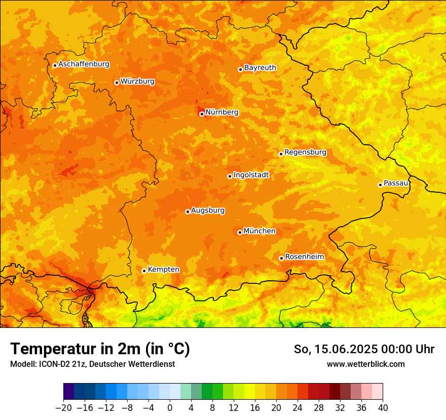 Modellkarten Temperatur