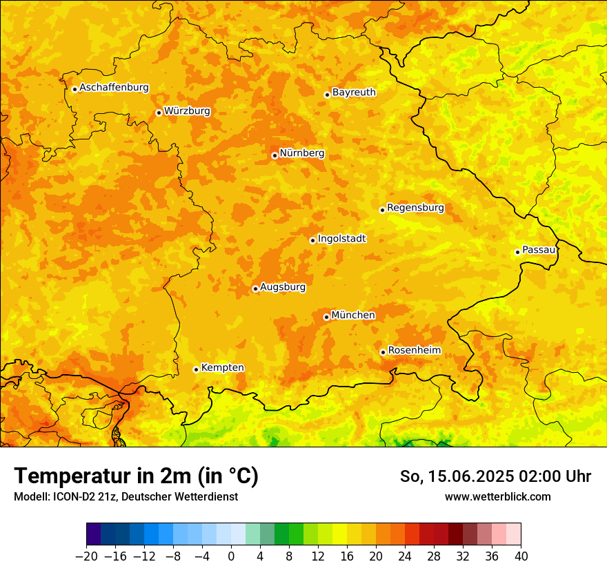Modellkarten Temperatur