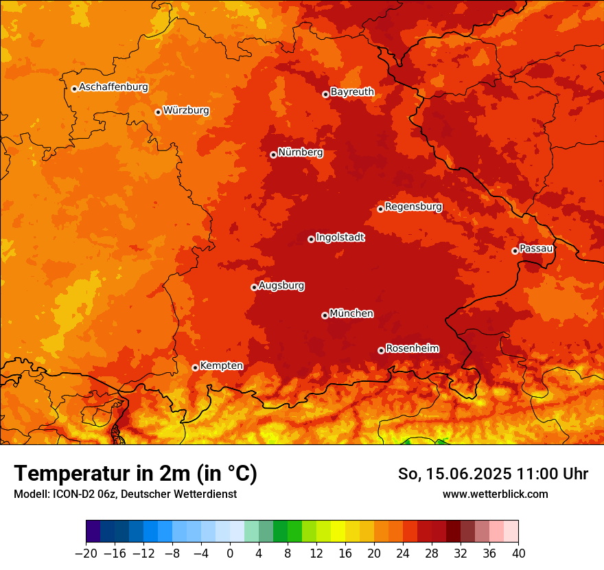 Modellkarten Temperatur