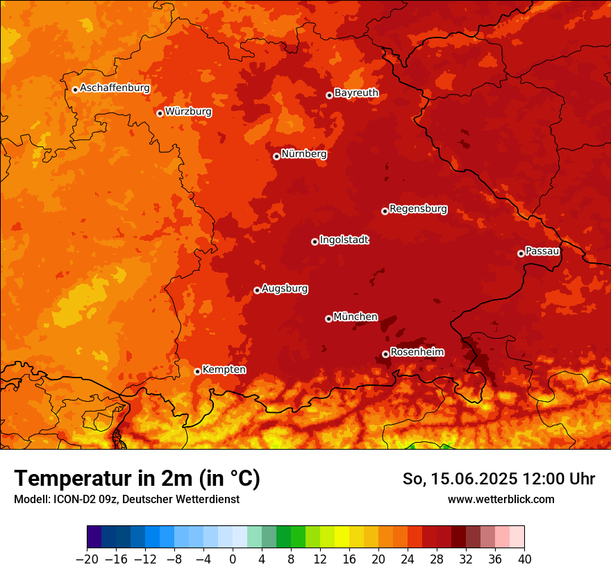 Modellkarten Temperatur
