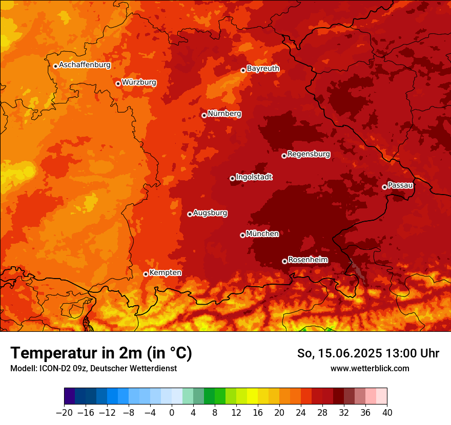 Modellkarten Temperatur
