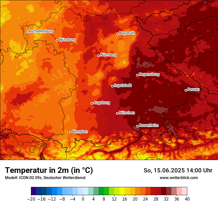 Modellkarten Temperatur