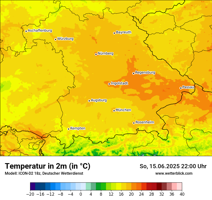 Modellkarten Temperatur