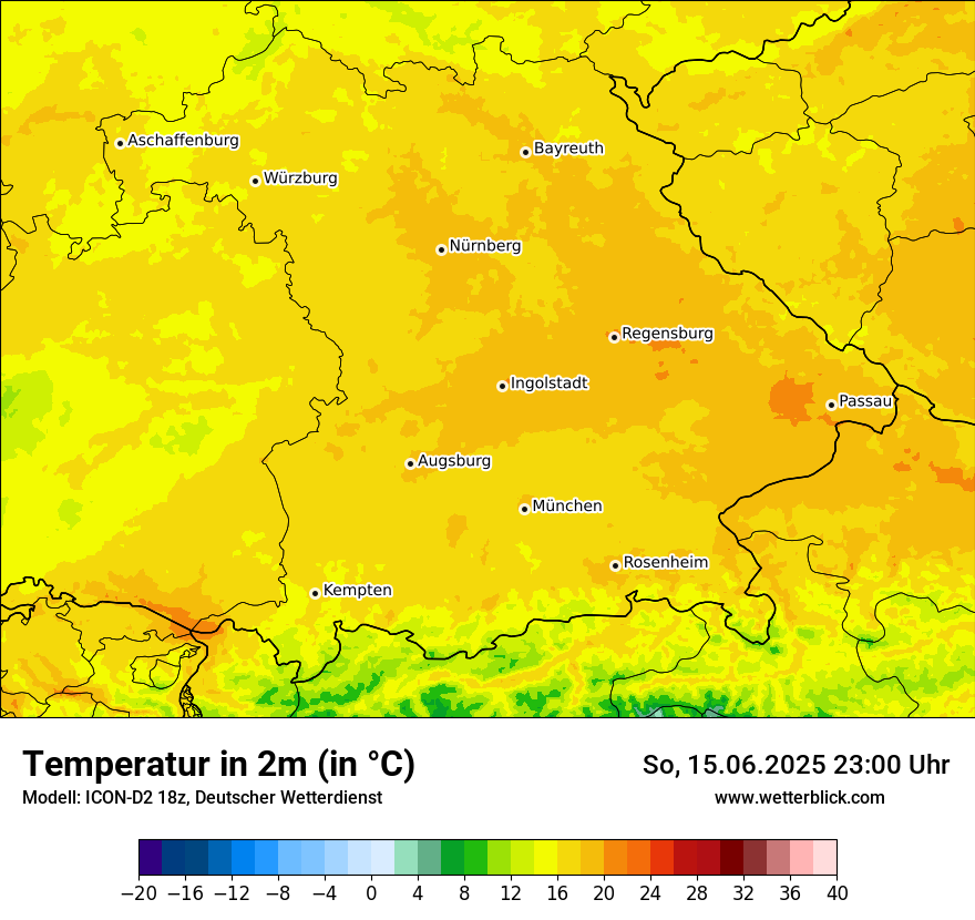 Modellkarten Temperatur
