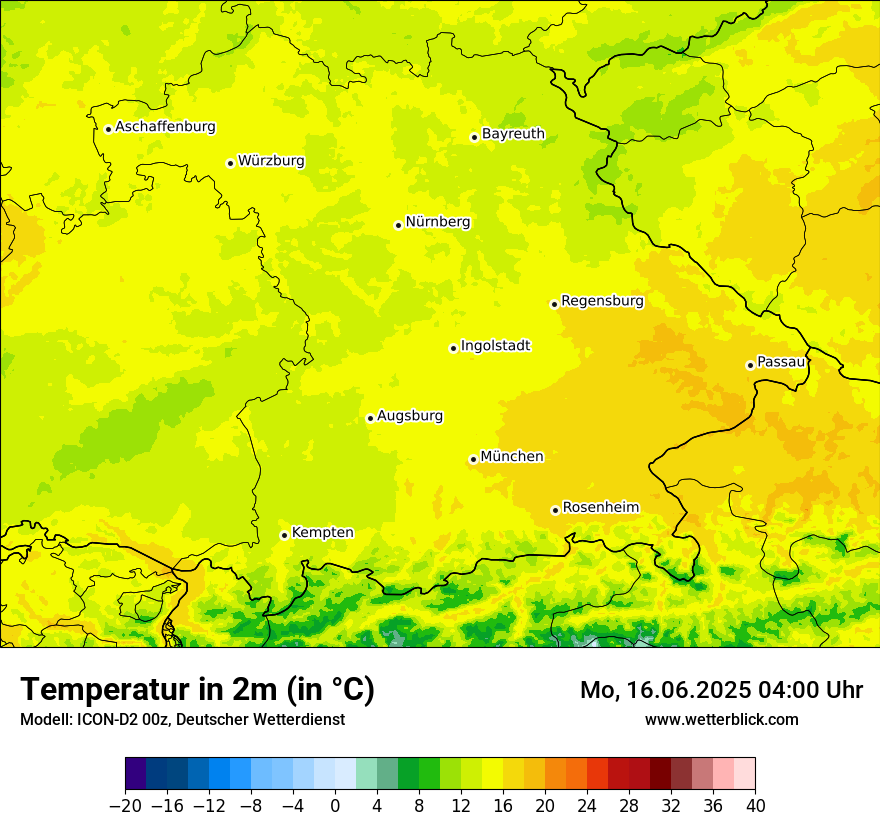 Modellkarten Temperatur