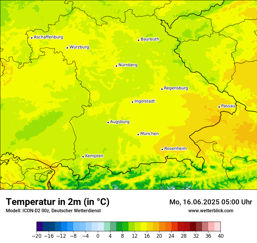 Modellkarten Temperatur