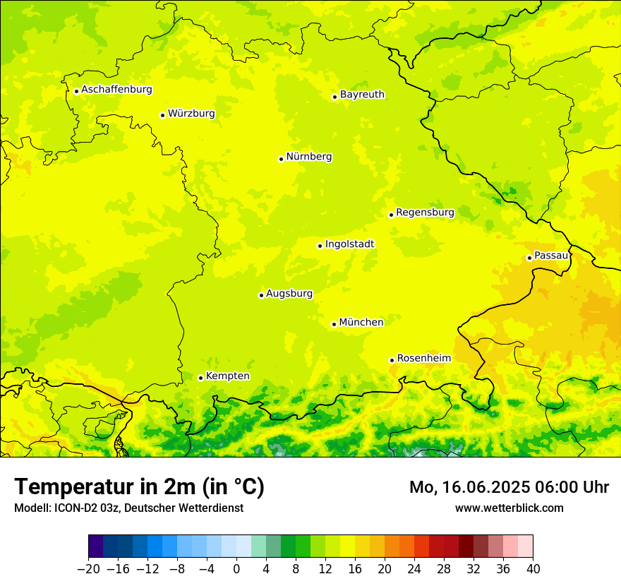 Modellkarten Temperatur