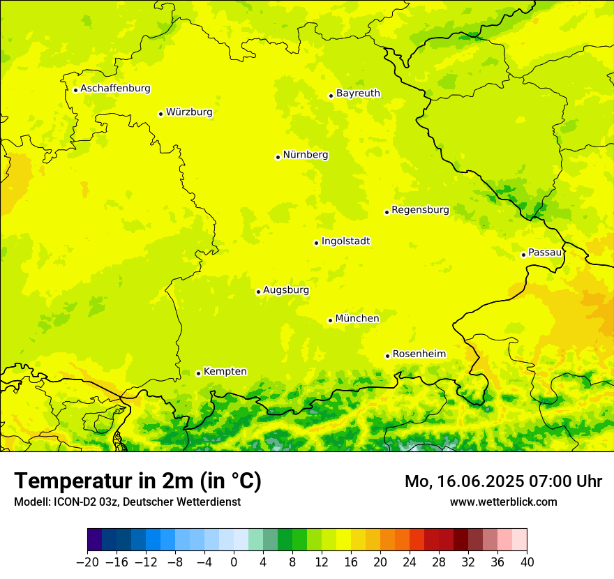 Modellkarten Temperatur