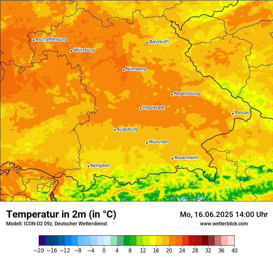 Modellkarten Temperatur