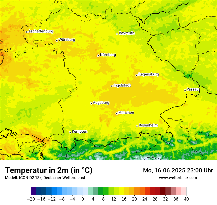Modellkarten Temperatur
