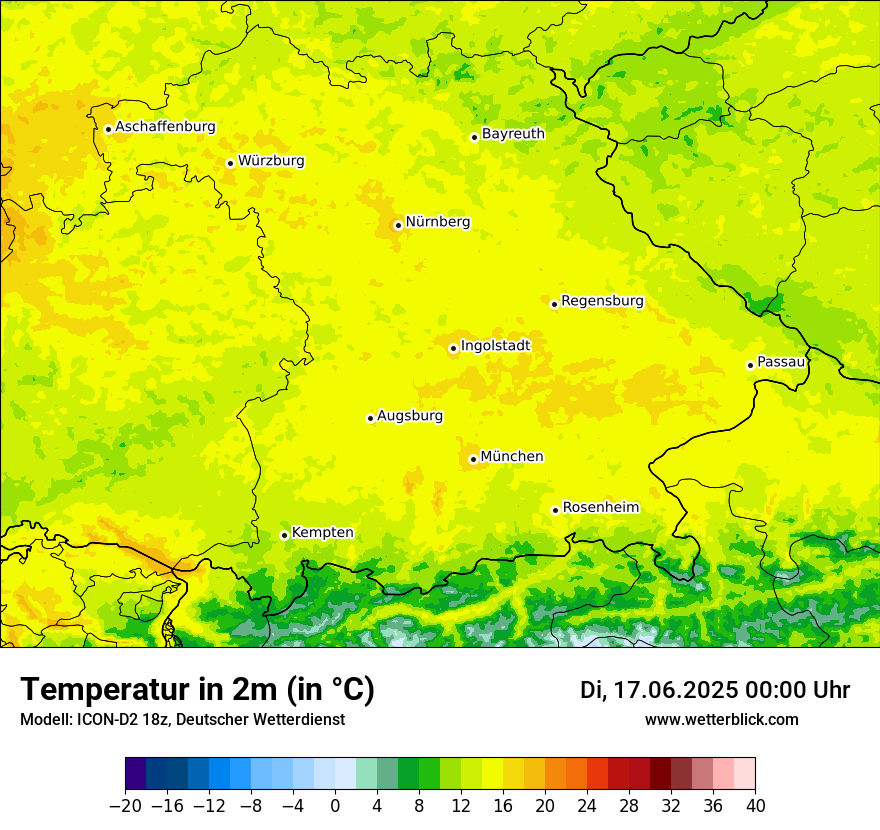 Modellkarten Temperatur
