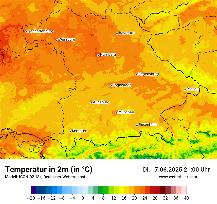 Modellkarten Temperatur
