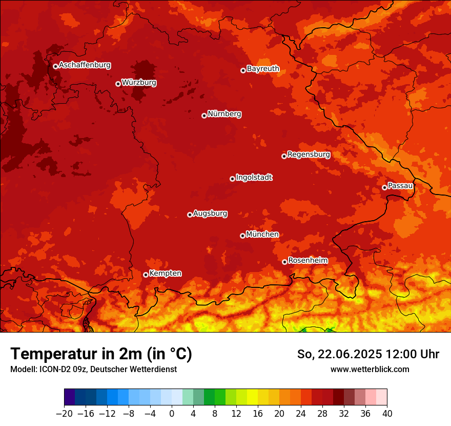 Modellkarten Temperatur