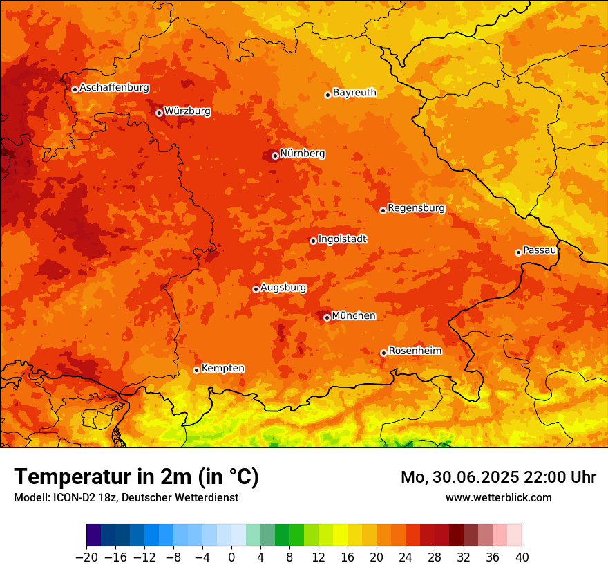 Modellkarten Temperatur