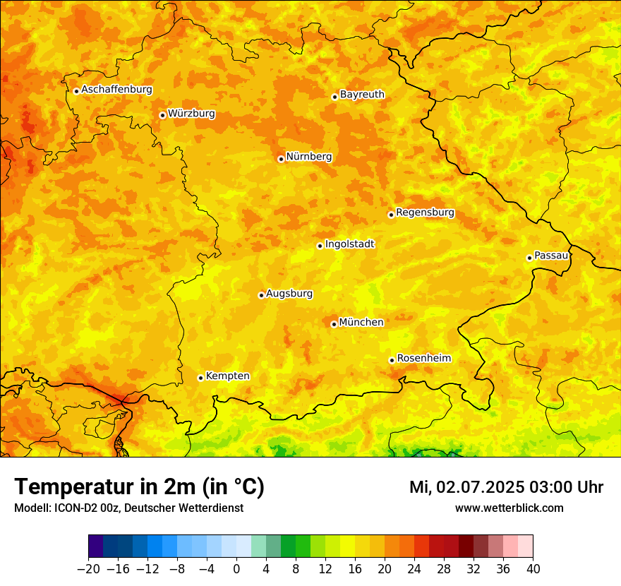 Modellkarten Temperatur