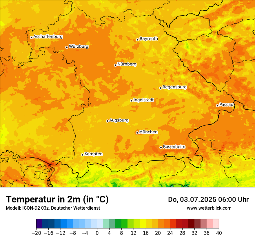 Modellkarten Temperatur