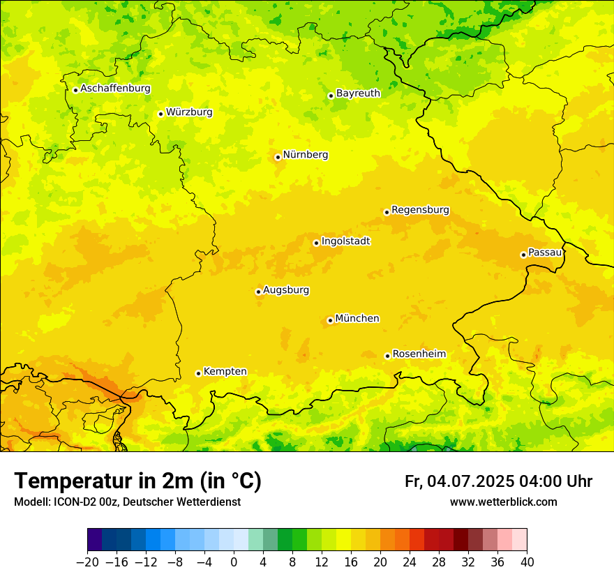 Modellkarten Temperatur