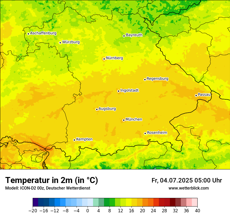 Modellkarten Temperatur